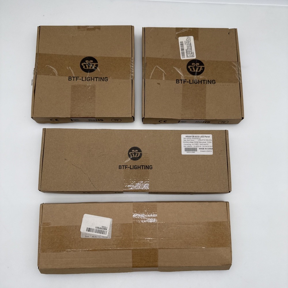 Lot of 4 WS2812B LED Matrix Panels 16x16 & 8x32 256 Pixels Addressable New